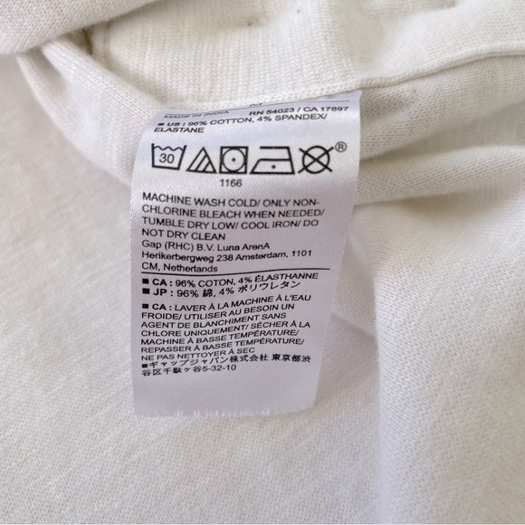 Banana Republic Factory Cream Semi-Cropped Short Sleeve Flutter Tee Size Medium - Picture 7 of 10